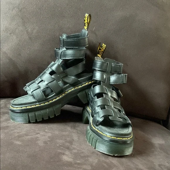 Dr. Martens Ricki Gladiator Black Platform Sandals 7 - Picture 3 of 14